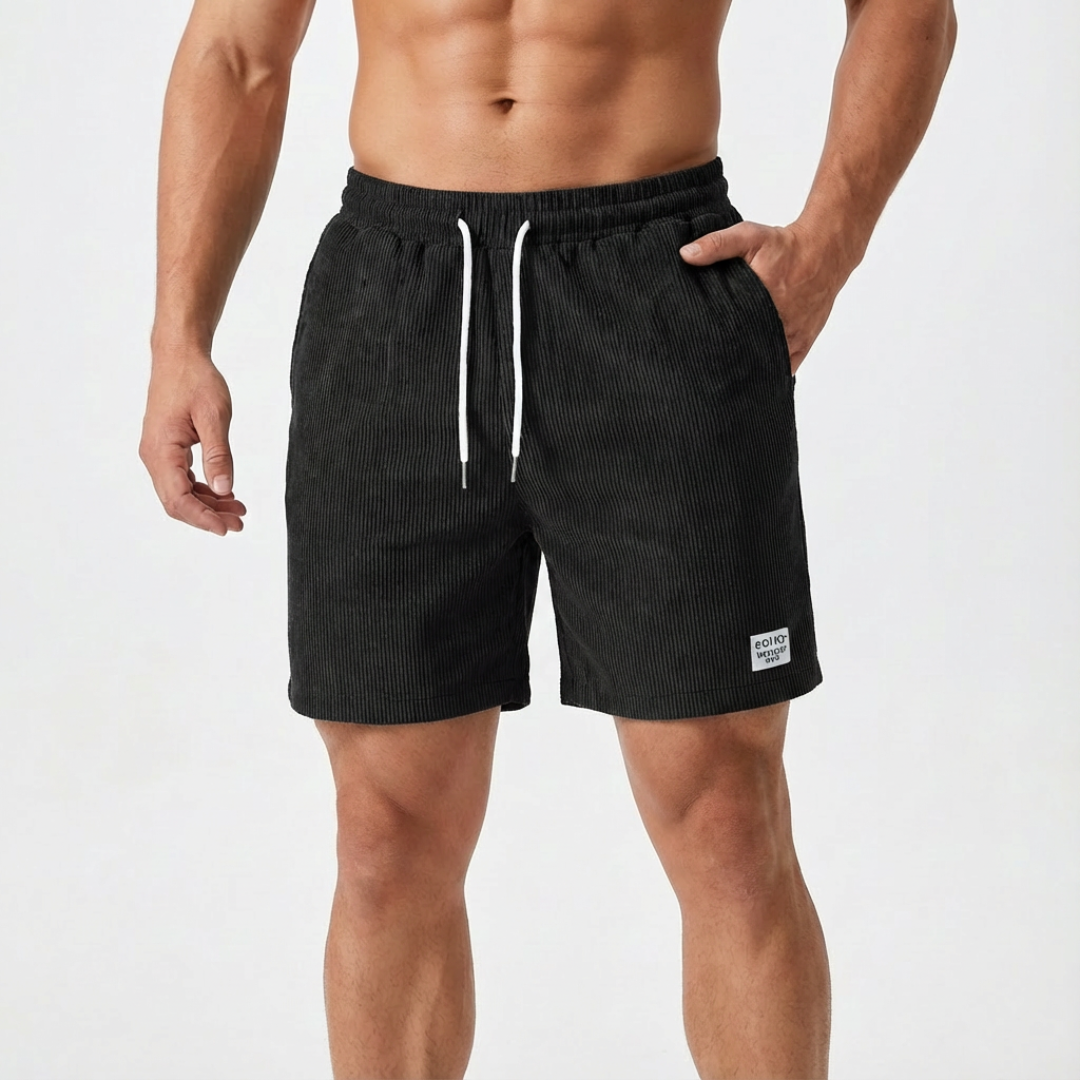 Jack | Men Shorts Drawstring Waist Elasticated Waistband Side Pockets Textured Fabric