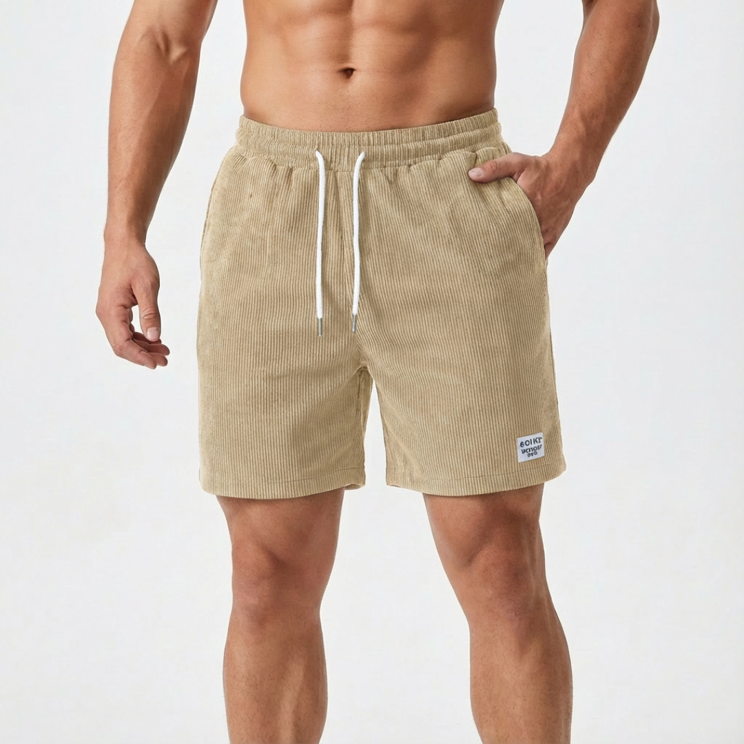 Jack | Men Shorts Drawstring Waist Elasticated Waistband Side Pockets Textured Fabric