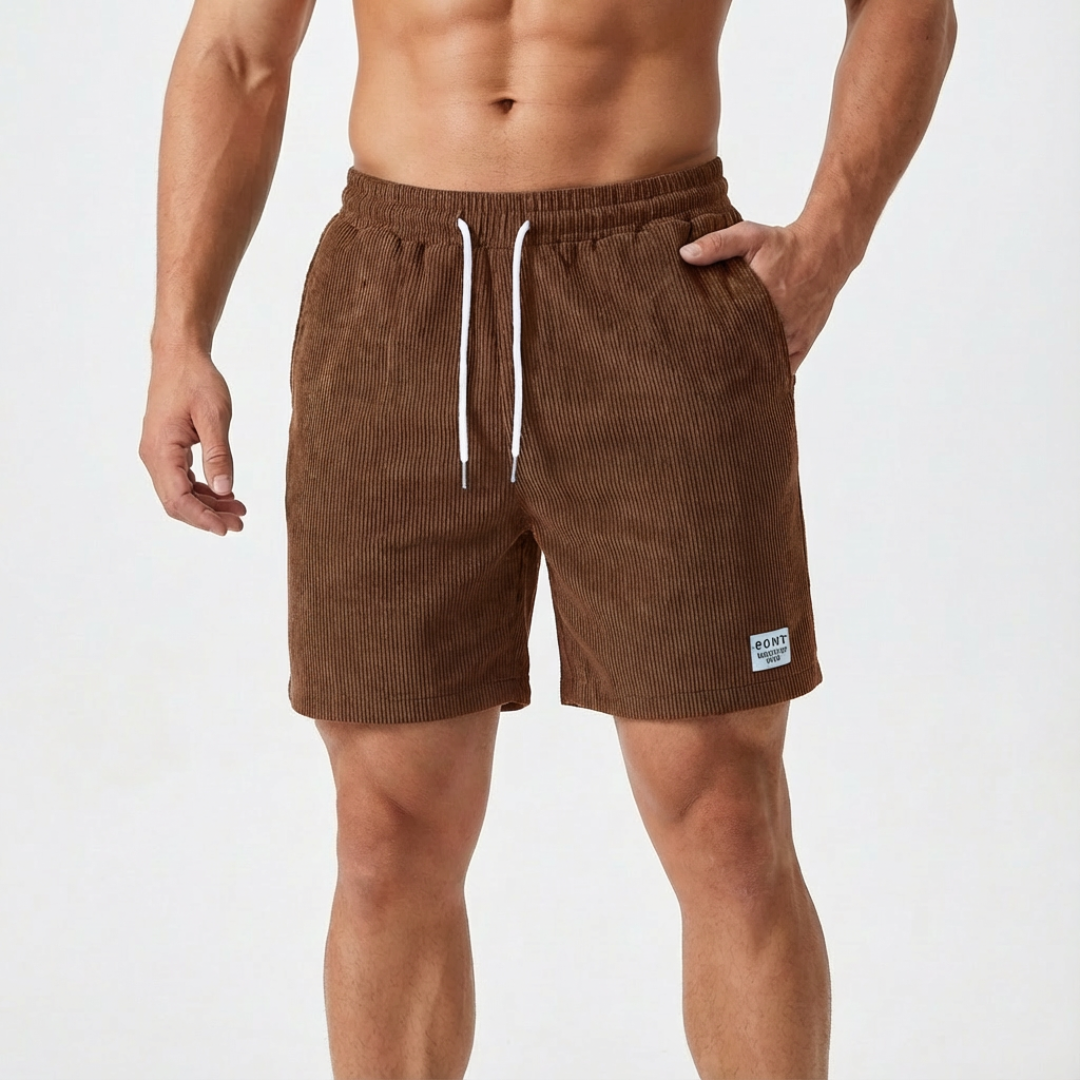 Jack | Men Shorts Drawstring Waist Elasticated Waistband Side Pockets Textured Fabric