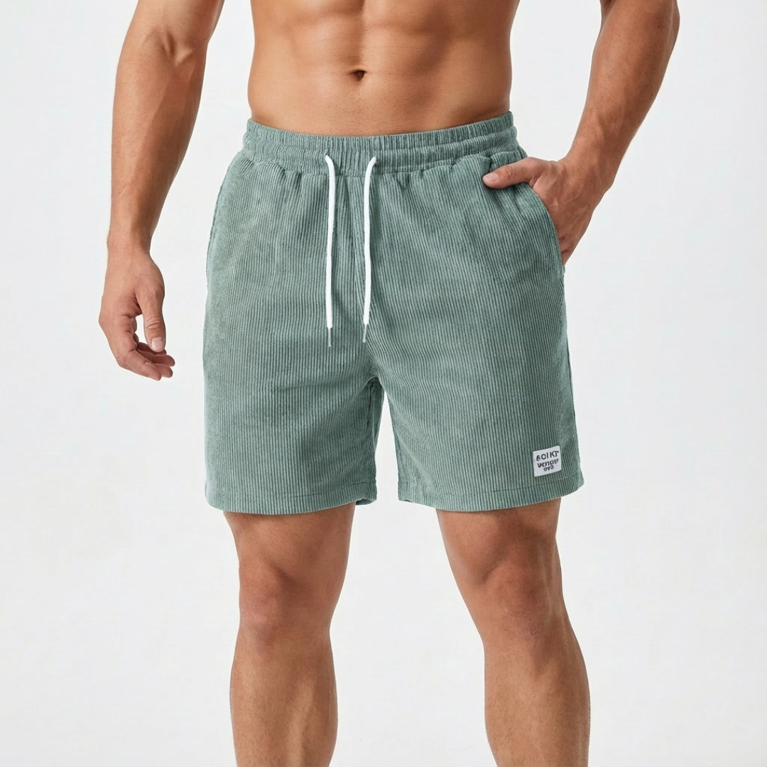 Jack | Men Shorts Drawstring Waist Elasticated Waistband Side Pockets Textured Fabric