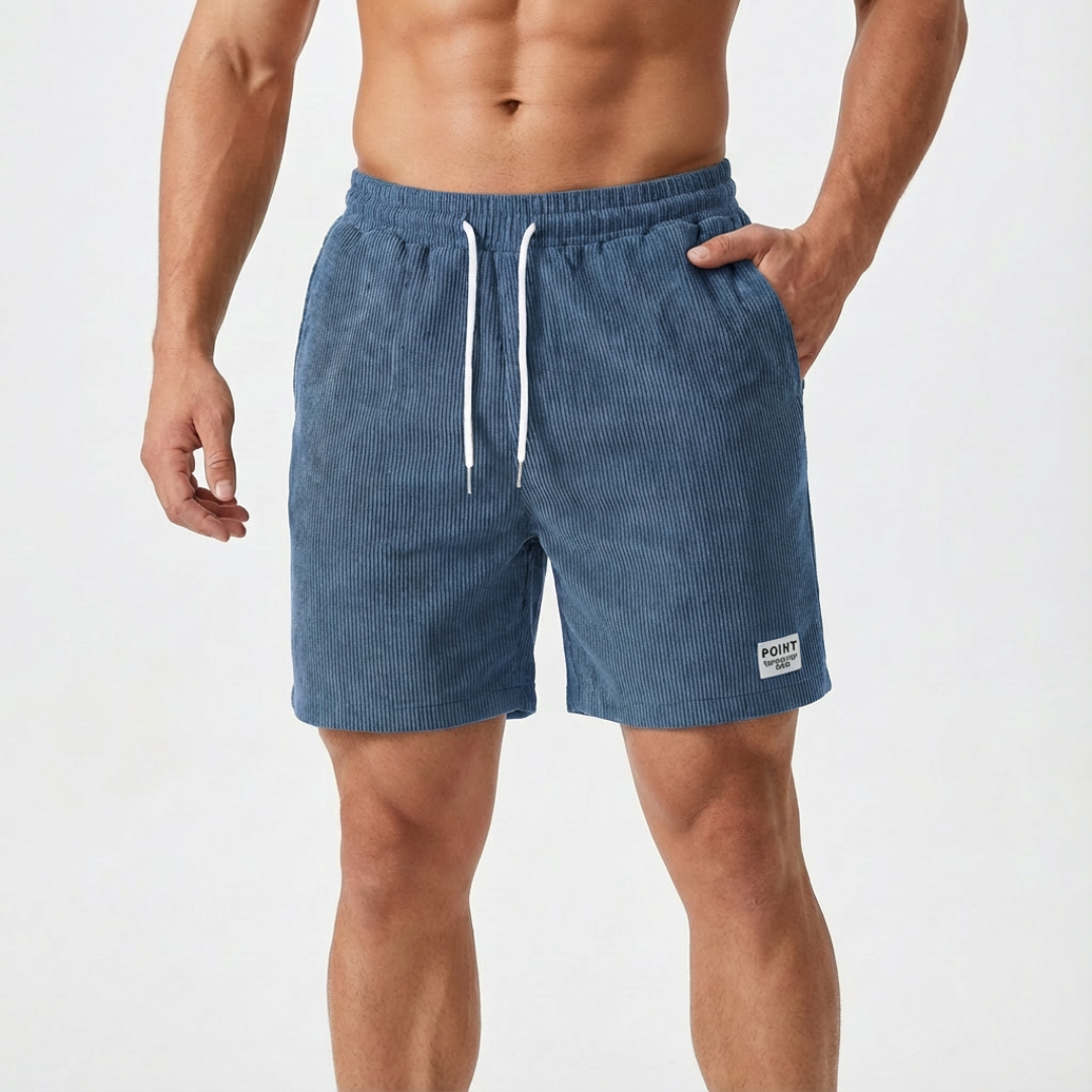 Jack | Men Shorts Drawstring Waist Elasticated Waistband Side Pockets Textured Fabric