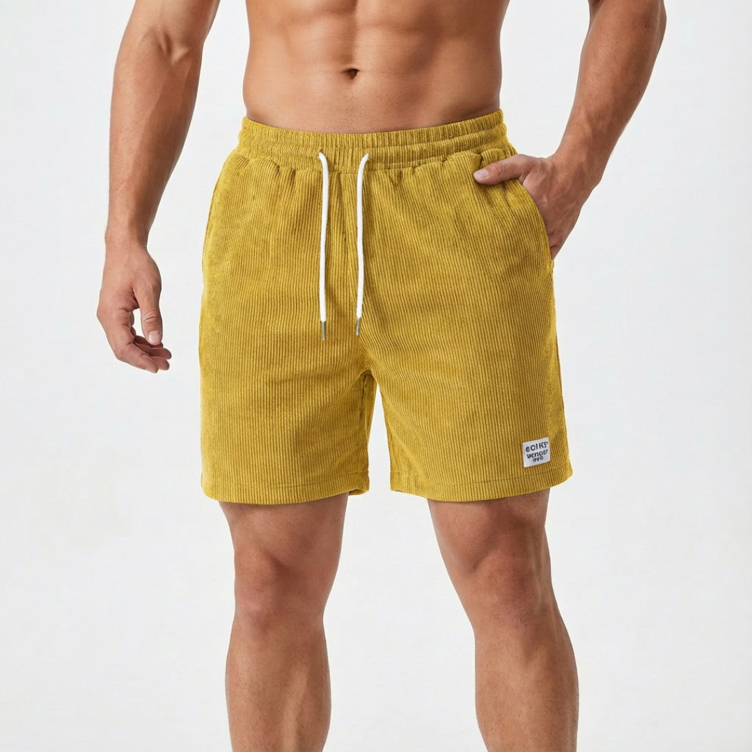 Jack | Men Shorts Drawstring Waist Elasticated Waistband Side Pockets Textured Fabric