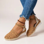 Adrienn | Espadrilles Platform Szandál Női Horgolt Bokapántos