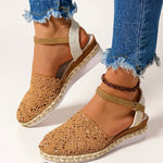Adrienn | Espadrilles Platform Szandál Női Horgolt Bokapántos