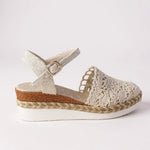 Adrienn | Espadrilles Platform Szandál Női Horgolt Bokapántos