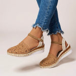 Adrienn | Espadrilles Platform Szandál Női Horgolt Bokapántos