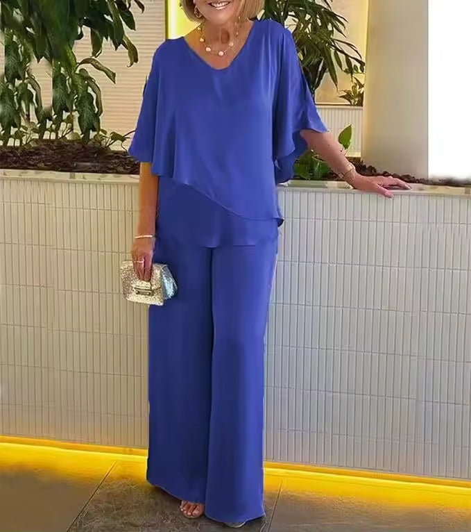 Adrienn | Kétrészes Szett Női Elegáns V-nyakú