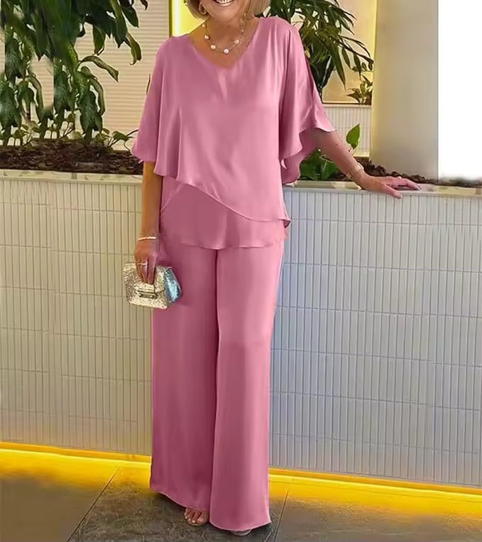Adrienn | Kétrészes Szett Női Elegáns V-nyakú