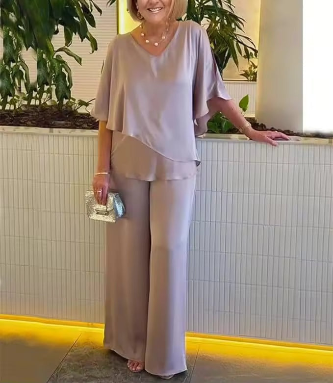 Adrienn | Kétrészes Szett Női Elegáns V-nyakú