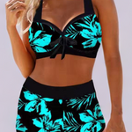 Ágnes | Bikini Set Női Virágmintás Magas Derekú