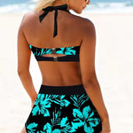 Ágnes | Bikini Set Női Virágmintás Magas Derekú