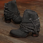 Amelie | Chelsea Boots Damen Blockabsatz Wickelriemen