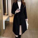 Amelie | Trenchcoat Damen Lang Zweireihig Klassischer Kragen