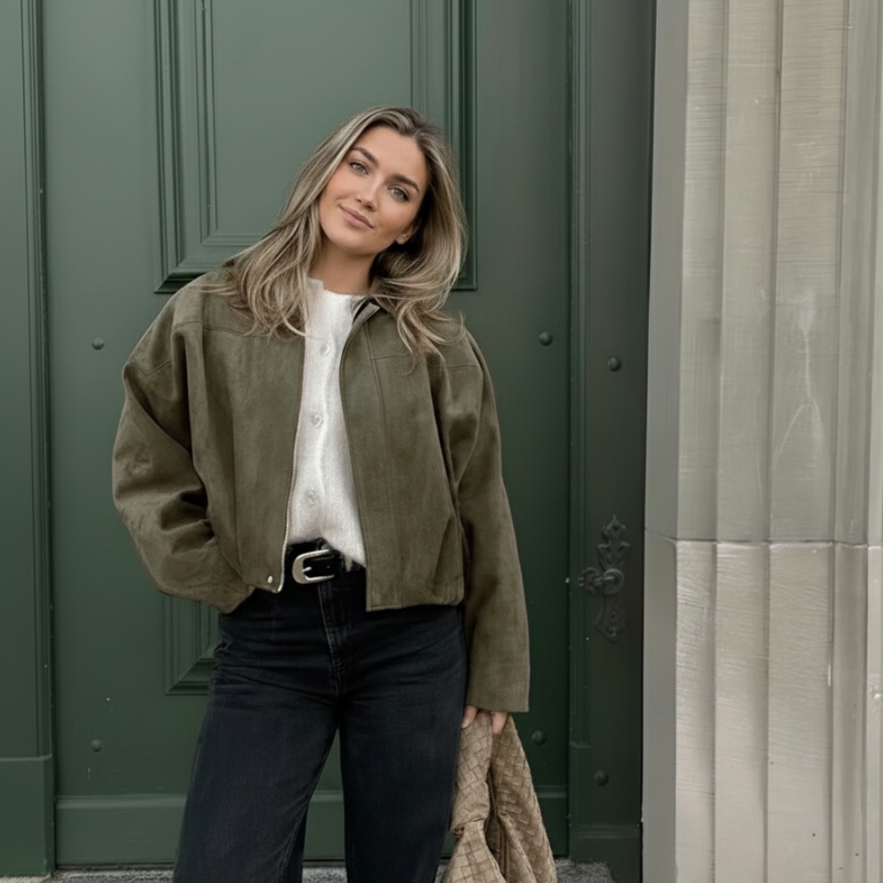 Amelie | Wildleder Jacke Damen Oversize Kurz