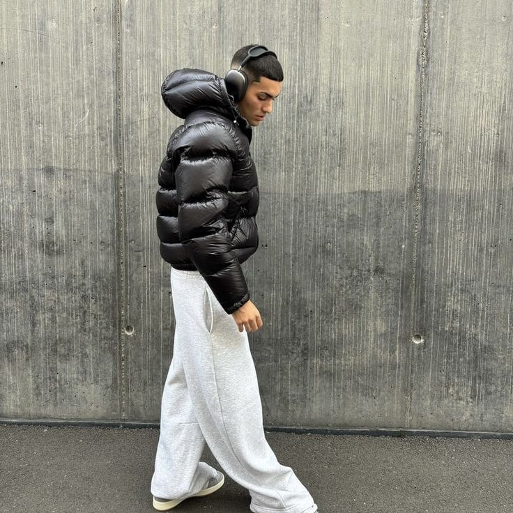 Andri | Daunenjacke Herren Glänzend mit Kapuze Oversized