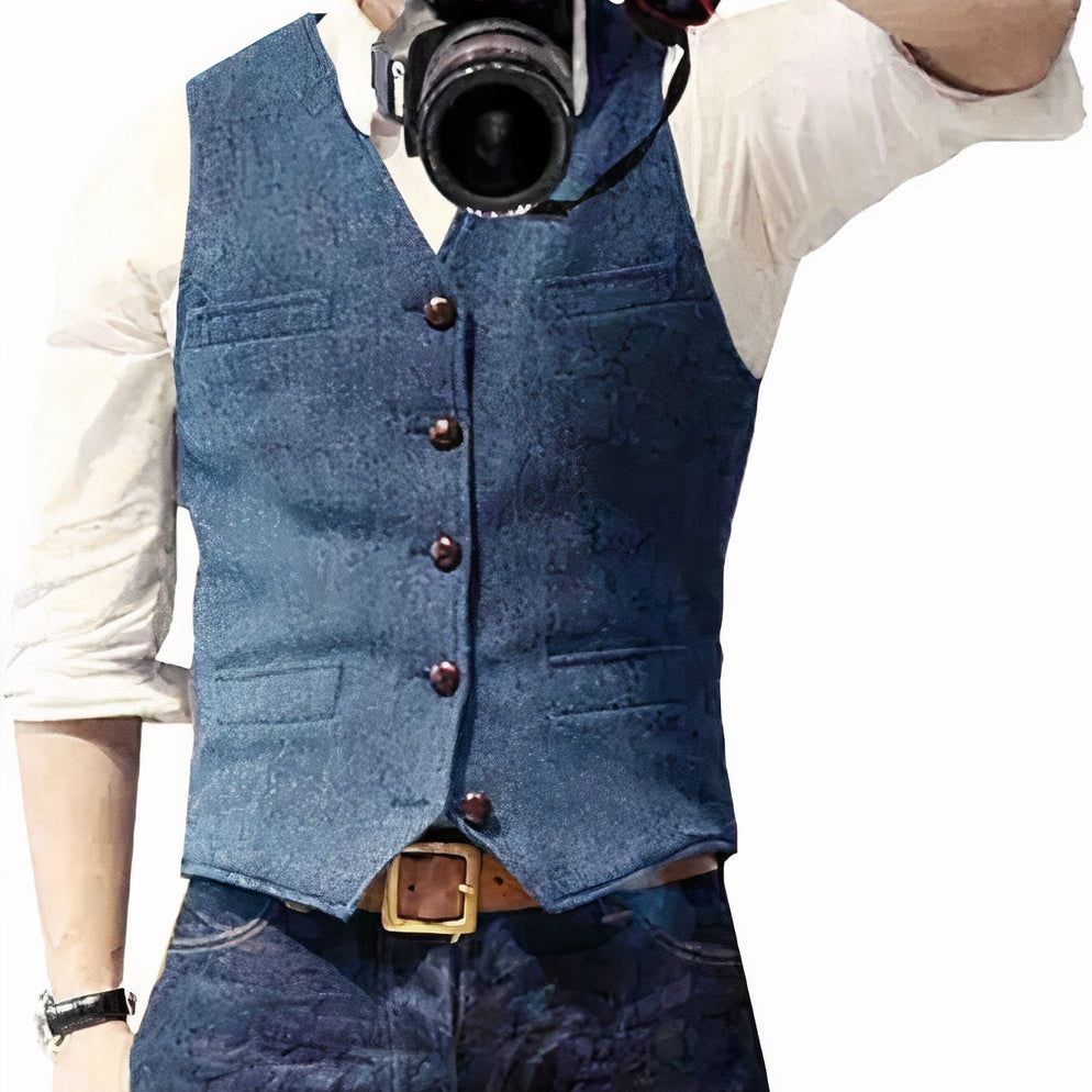 Andri | Gilet Herren Elegant Geknöpft Slim Fit
