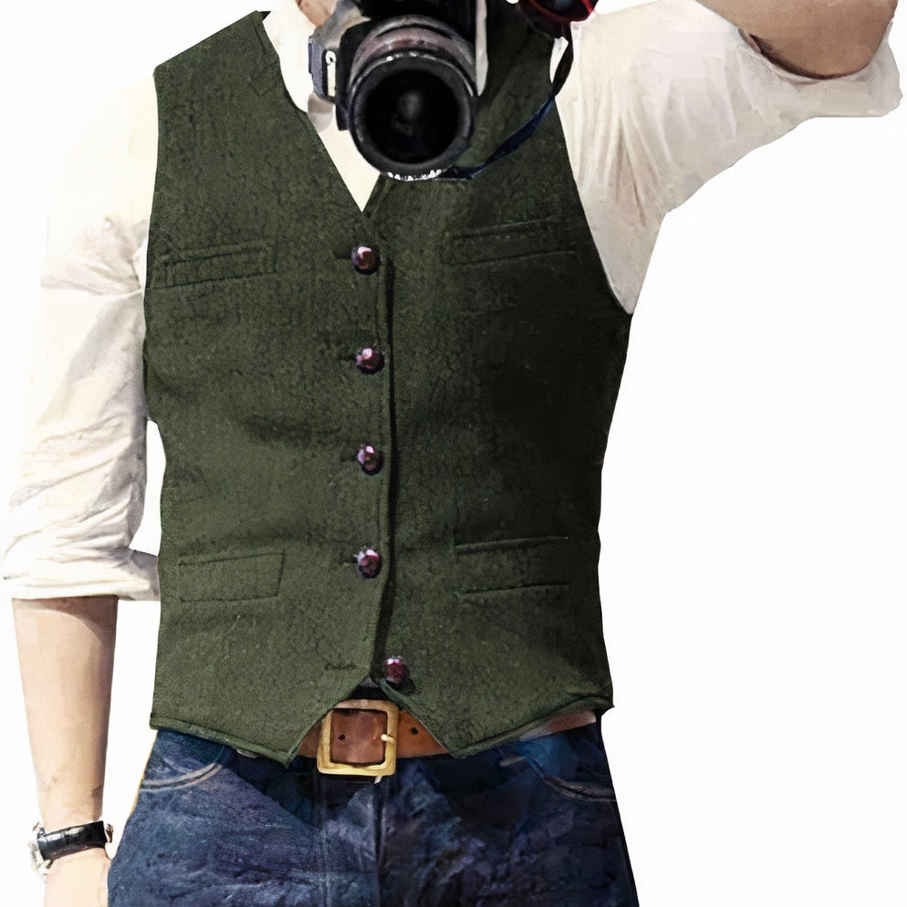 Andri | Gilet Herren Elegant Geknöpft Slim Fit