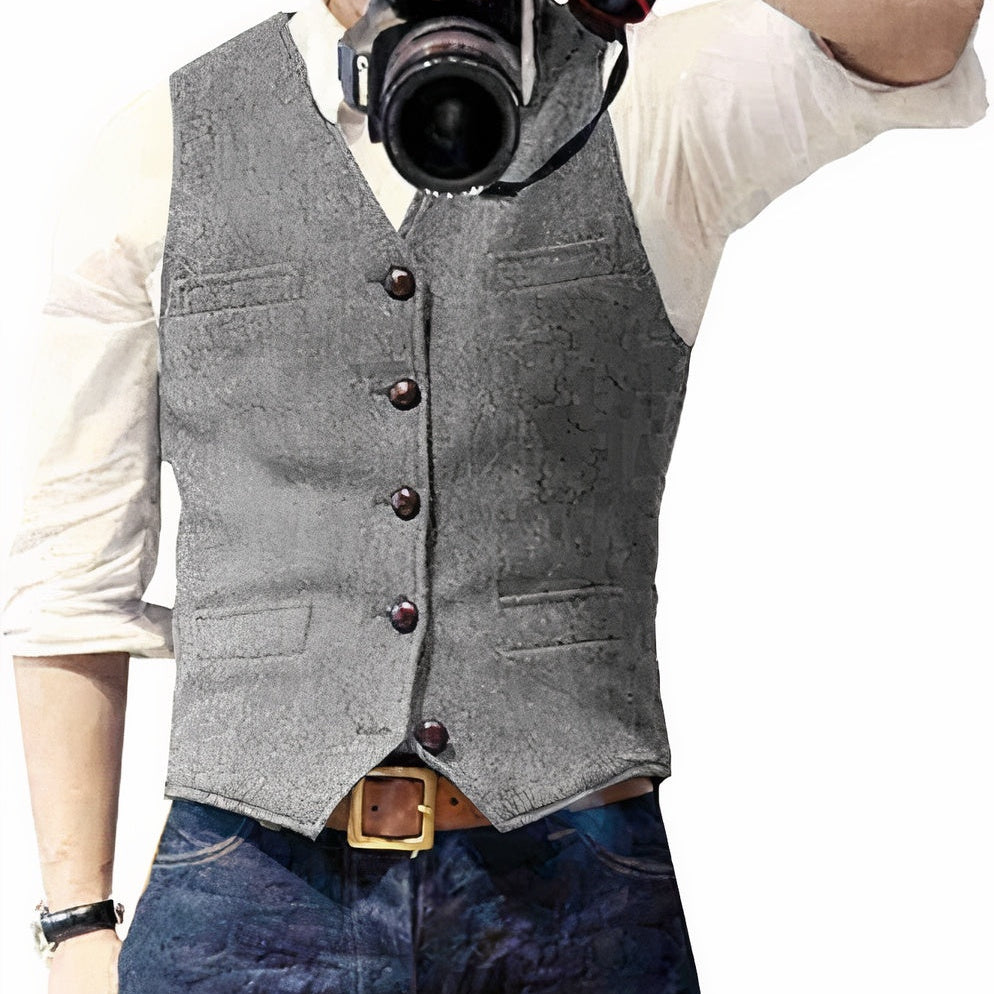 Andri | Gilet Herren Elegant Geknöpft Slim Fit