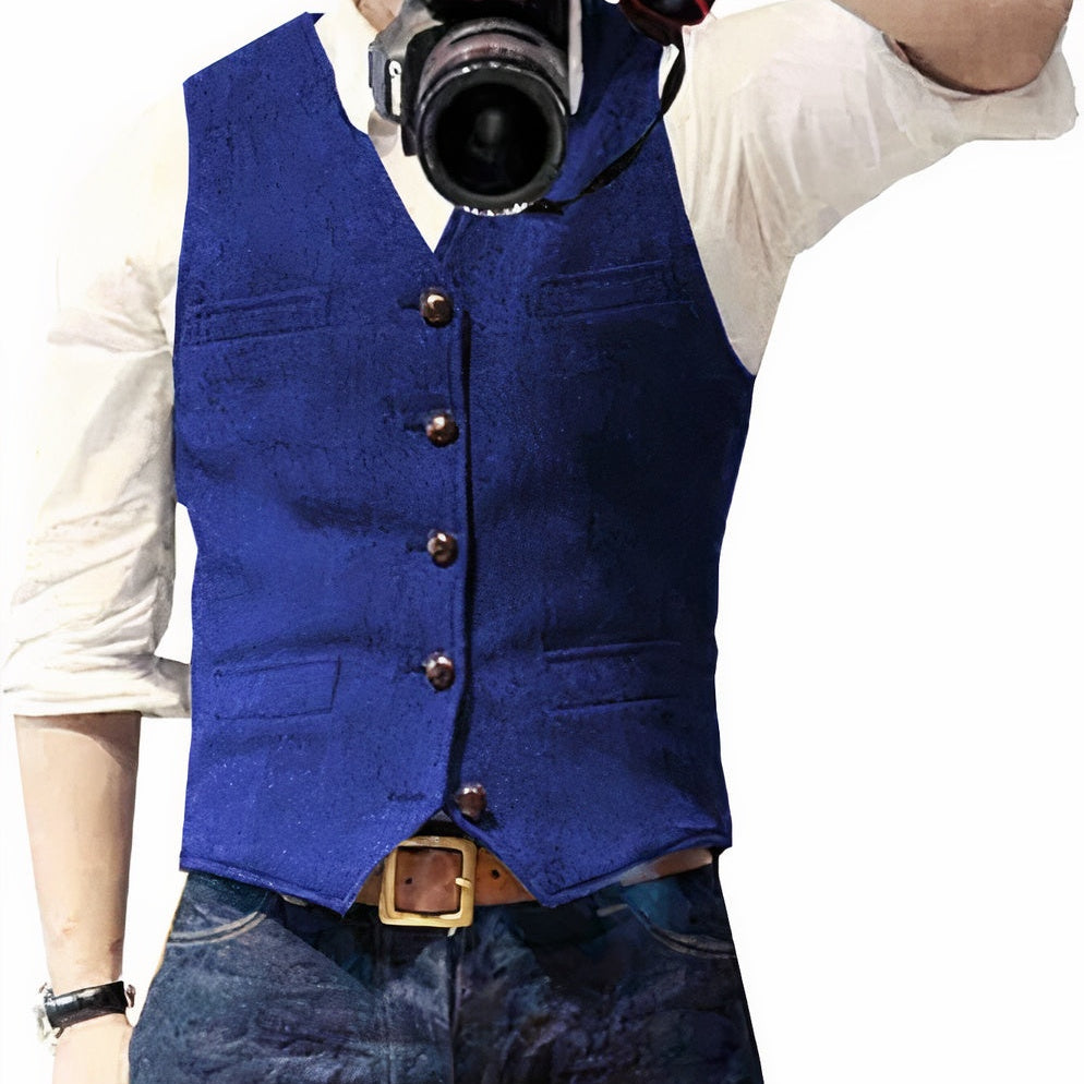 Andri | Gilet Herren Elegant Geknöpft Slim Fit