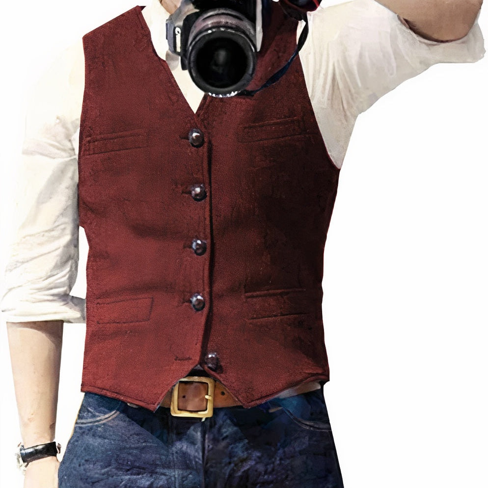Andri | Gilet Herren Elegant Geknöpft Slim Fit