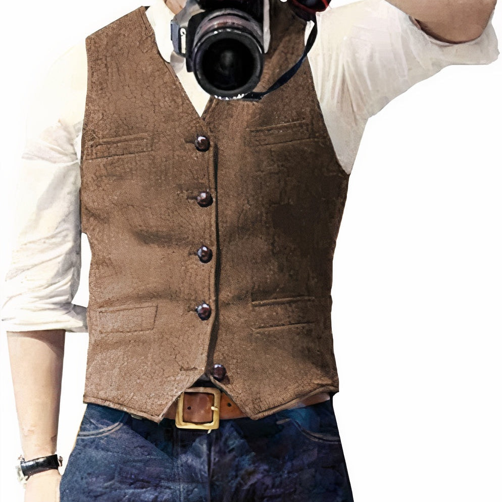 Andri | Gilet Herren Elegant Geknöpft Slim Fit