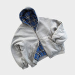 Andri | Wendbarer Oversize Hoodie Herren Kapuze Reissverschluss Karofutter
