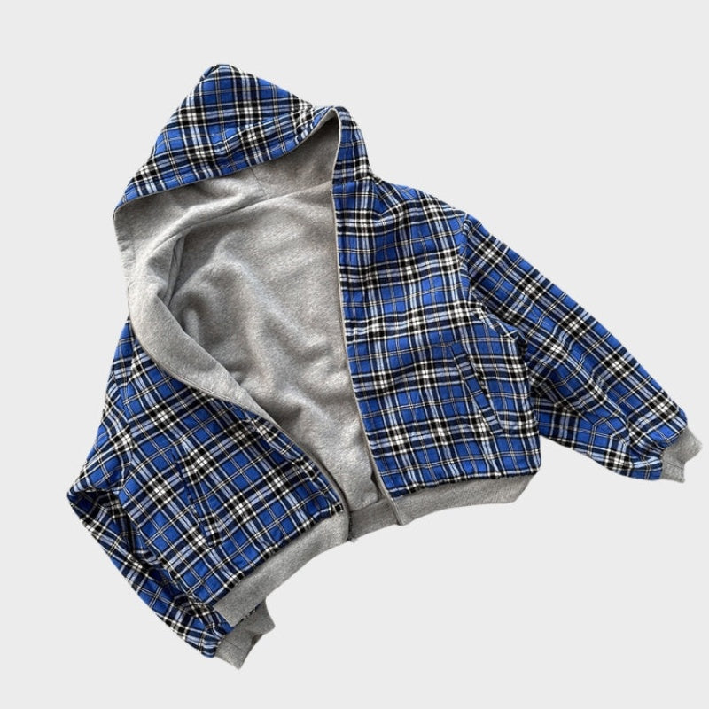 Andri | Wendbarer Oversize Hoodie Herren Kapuze Reissverschluss Karofutter