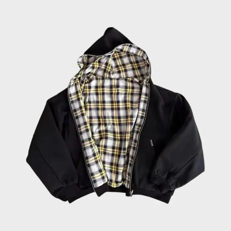 Andri | Wendbarer Oversize Hoodie Herren Kapuze Reissverschluss Karofutter