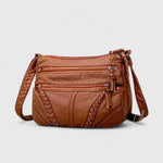 Anikó | Crossbody Táska Női Bőr Fonatolt Pánttal