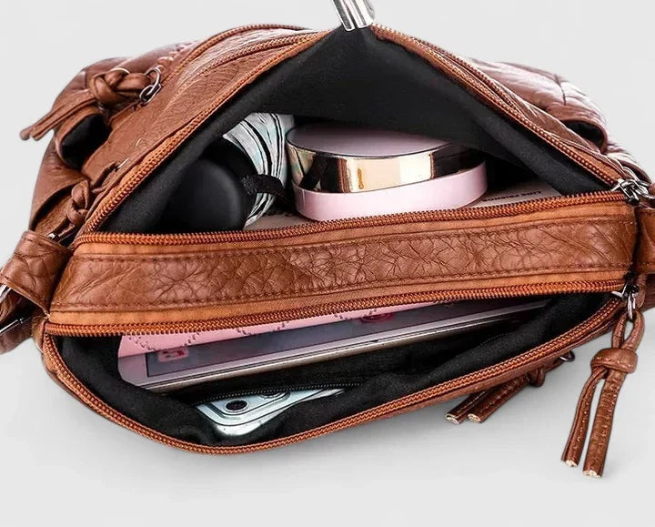 Anikó | Crossbody Táska Női Bőr Fonatolt Pánttal