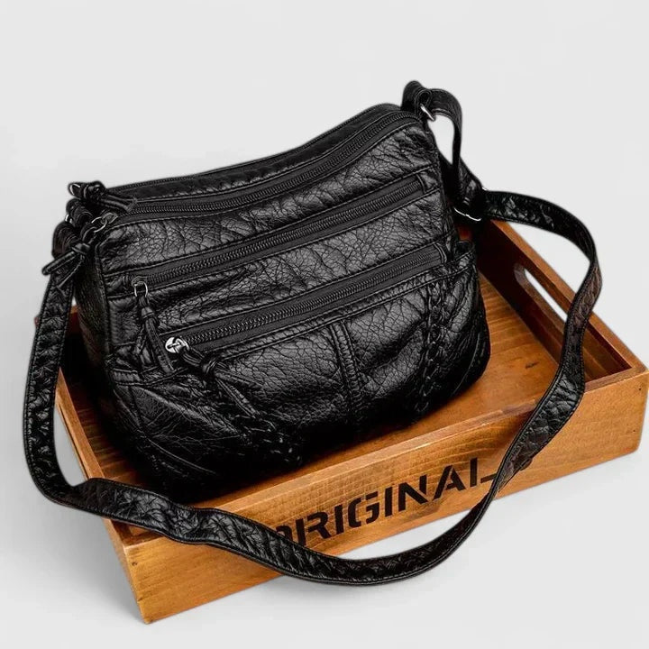 Anikó | Crossbody Táska Női Bőr Fonatolt Pánttal