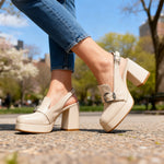 Anita | Platform Slingback Cipő Magassarkú Loafer Csatos Női