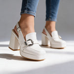 Anita | Platform Slingback Cipő Magassarkú Loafer Csatos Női
