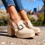 Anita | Platform Slingback Cipő Magassarkú Loafer Csatos Női