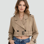 Anita | Trench Coat Rövid Női Átmeneti Kabát Övvel