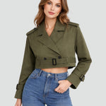 Anita | Trench Coat Rövid Női Átmeneti Kabát Övvel