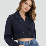 Anita | Trench Coat Rövid Női Átmeneti Kabát Övvel