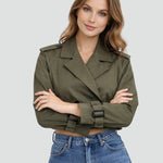 Anita | Trench Coat Rövid Női Átmeneti Kabát Övvel
