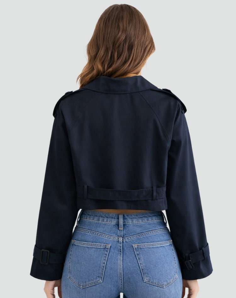 Anita | Trench Coat Rövid Női Átmeneti Kabát Övvel