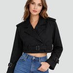 Anita | Trench Coat Rövid Női Átmeneti Kabát Övvel