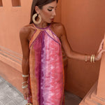 Anna | Alkalmi Maxi Ruha Női Halter Nyakú Tie-Dye