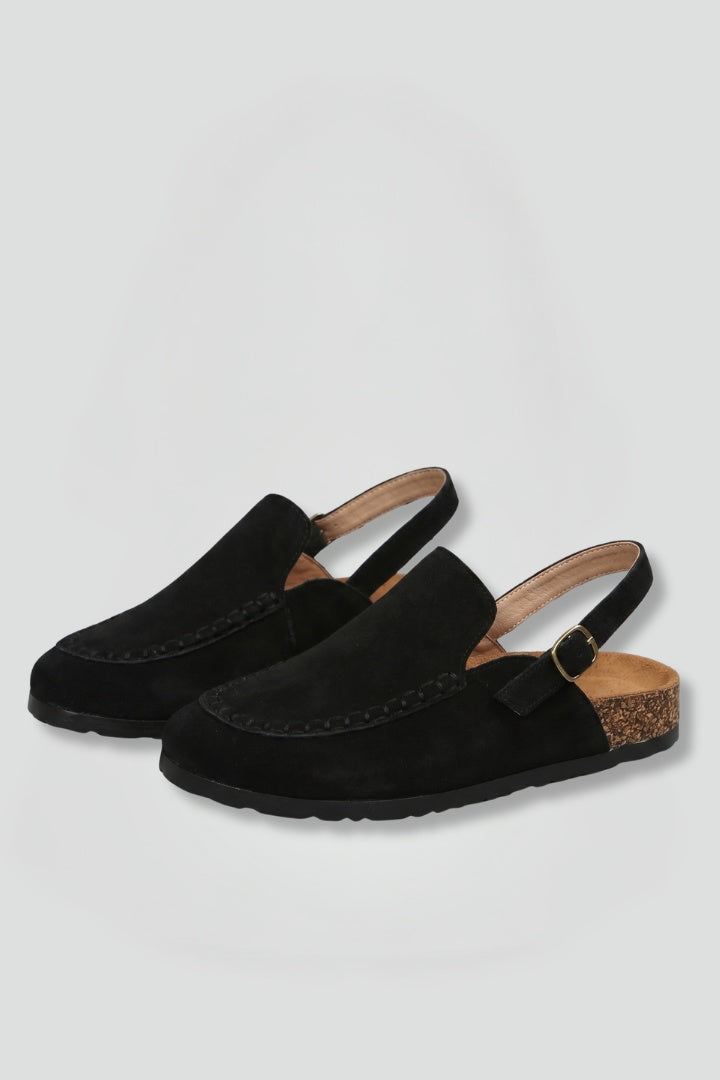 Anna | Loafer Slingback Mokaszin Női Velúr Parafa Talppal