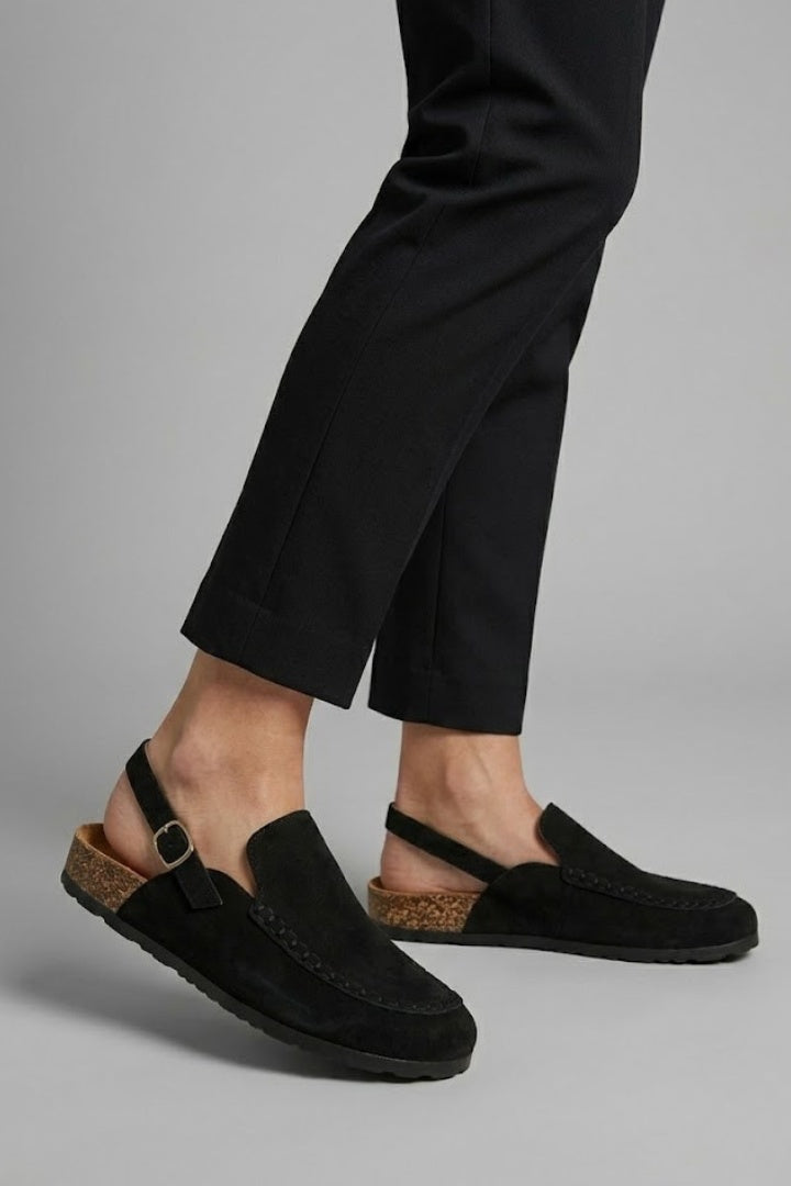 Anna | Loafer Slingback Mokaszin Női Velúr Parafa Talppal