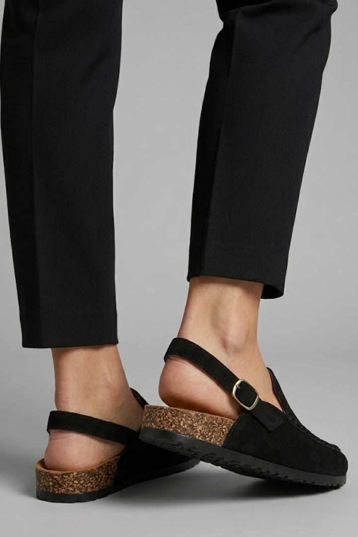 Anna | Loafer Slingback Mokaszin Női Velúr Parafa Talppal