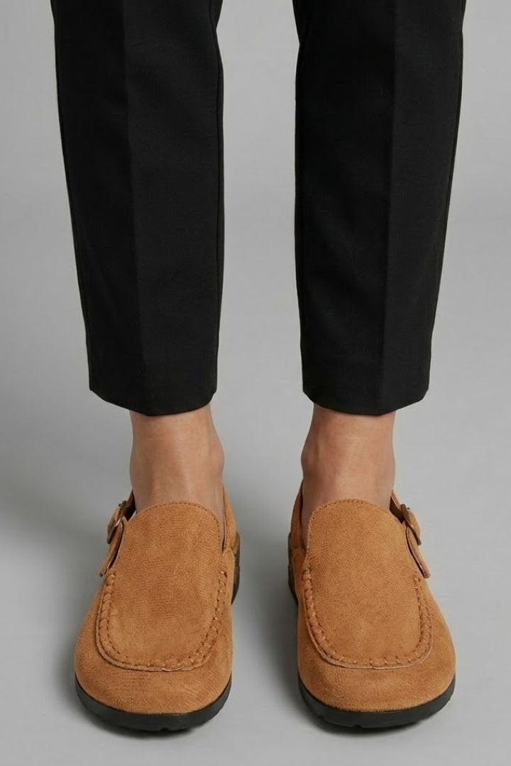 Anna | Loafer Slingback Mokaszin Női Velúr Parafa Talppal