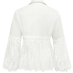 Antonia | Jeansjacke Damen Leoparden-Print Lang Druckknöpfe