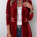 Antonia | Jeansjacke Damen Leoparden-Print Lang Druckknöpfe