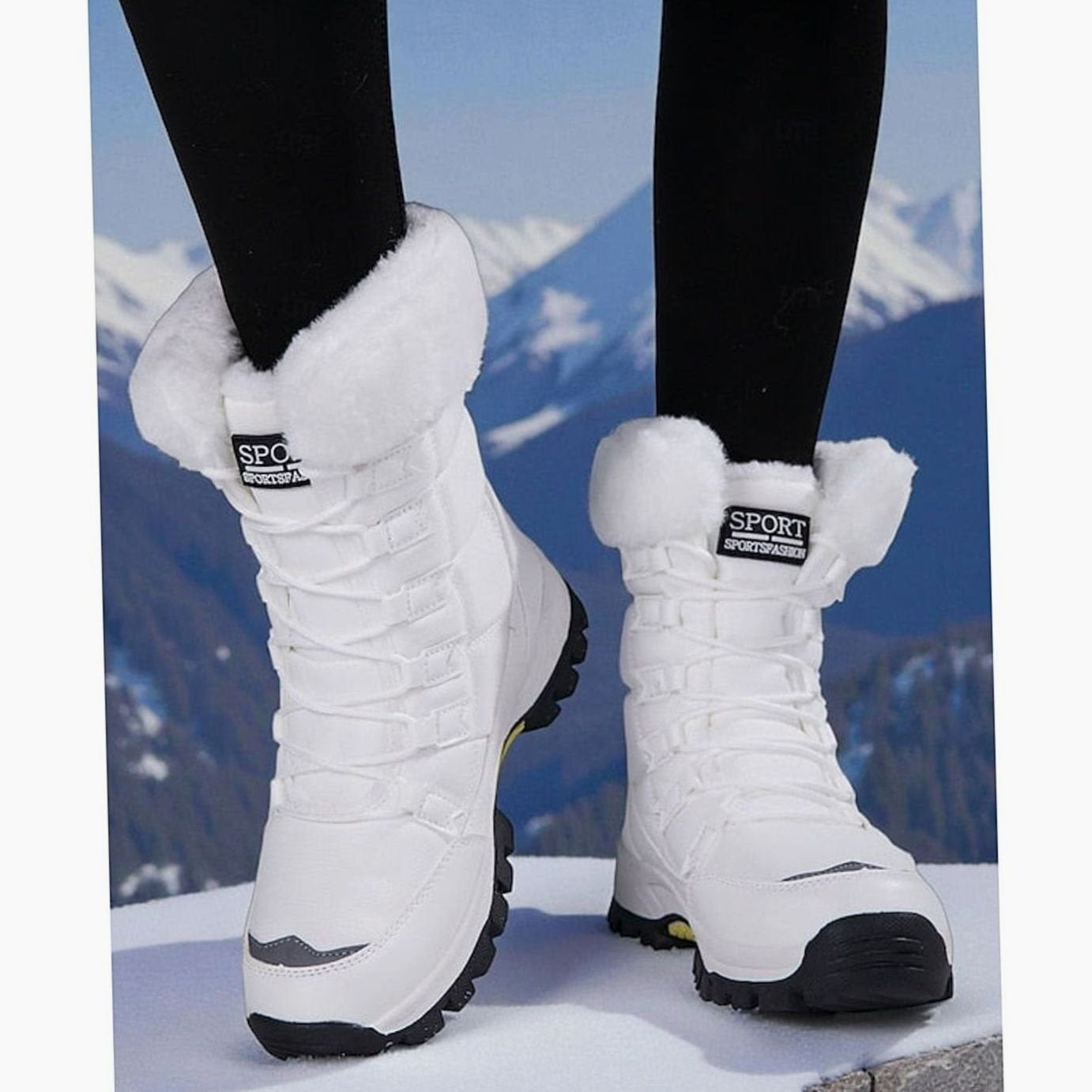 Antonia | Schneestiefel Damen Gefüttert Schnürung Profilsohle