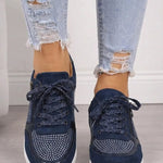 Antonia | Sneaker Damen mit Reissverschluss Strass-Details