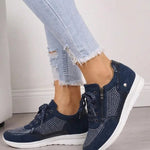 Antonia | Sneaker Damen mit Reissverschluss Strass-Details